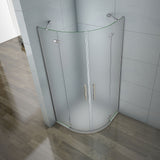 Aica 195 cm Box Doccia Semicircolare Vetro 6 mm Temperato Satinato/Opaco Anticalcare Con Barra Stabilizzatrice varie dimensioni - Consegna gratuita