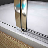 Aica 195 cm Porta Doccia Per Nicchia Apertura Battente Più Paretina Fissa Barra Stabilizzatrice In Vetro 6 mm Temperato Trasparente Anticalcare - Consegna gratuita