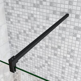 Box Doccia Walk In Parete Fissa in Vetro Temperato da 10 mm Trasparente Anticalcare con Barra Stabilizzatrice 90cm Nero Opaco - Consegna gratuita