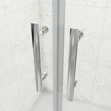 195cm Box Doccia a Tre Lati Porta Battente Saloon Doppia Parete Fissa Vetro da 6mm Temperato Anticalcare Barra Stabilizzatrice 45cm Cromo Lucido - Consegna gratuita