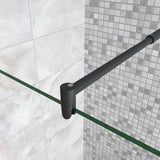 Aica 100-120x200cm Walk In Parete Per Doccia in Vetro Temperato 8mm Anticalcare Serigrafato Nero con Riquadri Barra Stabilizzatrice Nero Opaco Tipo 2 - Lunga 70-120 cm regolabile - Consegna gratuita