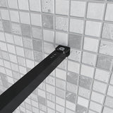 Box Doccia Walk In Parete Fissa in Vetro Temperato da 10mm Trasparente Anticalcare Barra Stabilizzatrice Nero Opaco - Consegna gratuita