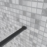 Aica 100-120x200cm Walk In Parete Per Doccia in Vetro Temperato 8mm Anticalcare Serigrafato Nero con Riquadri Barra Stabilizzatrice Nero Opaco - Consegna gratuita