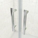 195cm Box Doccia Angolare Porta Battente Saloon Parete Fissa Vetro da 6mm Temperato Anticalcare Barra Stabilizzatrice 45cm Cromo Lucido - Consegna gratuita