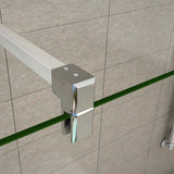 Aica 200cm Walk In Parete Per Doccia Vetro Trasparente Anticalcare Doppia Paretina Mobile Da 30 cm e Doppia Barra Stabilizzatrice - Consegna gratuita