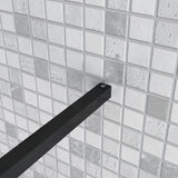 Box Doccia Walk In Parete Fissa in Vetro Temperato da 10 mm Trasparente Anticalcare con Barra Stabilizzatrice 90cm Nero Opaco - Consegna gratuita