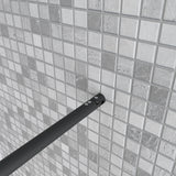 Box Doccia Walk In Parete Fissa in Vetro Temperato da 10mm Trasparente Anticalcare Barra Stabilizzatrice Nero Opaco - Consegna gratuita