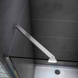 Aica 195 cm Porta Doccia Per Nicchia Apertura Battente Più Paretina Fissa Barra Stabilizzatrice In Vetro 6 mm Temperato Trasparente Anticalcare - Consegna gratuita