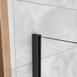 Aica Parete Fissa Doccia Walk In 40-120x200cm in Vetro 8 mm Temperato Trasparente Anticalcare Con Barra Stabilizzatrice Profilo Nero Opaco - Consegna gratuita