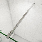 Box Doccia Walk In Parete Fissa in Vetro Temperato da 8mm Trasparente Anticalcare con Due Ripiani Mensole Barra Stabilizzatrice Regolabile - Consegna gratuita