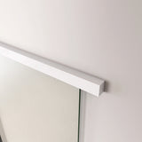 Porta Scorrevole in Vetro da 8mm Temperato Opaco con Pellicola Anti-frantumi con Binario in Alluminio Bianco Verniciato Altezza 225cm - Consegna gratuita