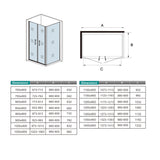 195cm Box Doccia Angolare Porta Battente Saloon Parete Fissa Vetro da 6mm Temperato Anticalcare Barra Stabilizzatrice 45cm Cromo Lucido - Consegna gratuita