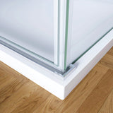 195cm Box Doccia Angolare Porta Battente con Parete Fissa con Barra Stabilizzatrice in Vetro Temperato Satinato Opaco 6mm Anticalcare Cromo Lucido - Consegna gratuita