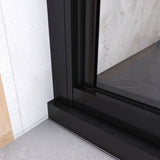 185cm Box Doccia per Nicchia Porta a Soffietto Vetro Temperato 5mm Trasparente Profilo Nero Opaco - Consegna gratuita