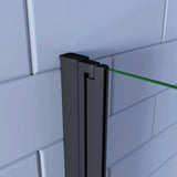 Walk in Parete Doccia Movibile 2 Pannelli Pieghevoli a Libro 65-115x190 cm in Vetro 5mm Trasparente Temperato Anticalcare Telaio Nero Opaco - Consegna gratuita