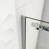 Aica 195cm Box Doccia Angolare Porta Scorrevole Ingresso Laterale Vetro 8mm Temperato Anticalcare Trasparente Telaio Cromato Lucido - Consegna gratuita