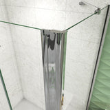 Aica Box Doccia Walk In + Parete Fissa 185cm Vetro da 6mm Temperato Anticalcare Barra Stabilizzatrice 45cm Cromo Lucido - Consegna gratuita