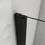 WALK IN Parete Doccia Movibile Battente Verso Interno e Esterno in Vetro 8 mm Trasparente Temperato Anticalcare Telaio Nero Opaco - Consegna gratuita