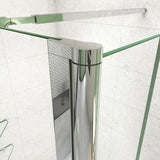 Box Doccia Walk In Parete Fissa 80-120cm + Paretina Mobile 30/40 cm Vetro Temperato 8 mm Anticalcare 2 Ripiani Mensole Barra Stabilizzatrice 73-120cm - Consegna gratuita