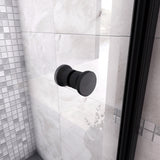 185cm Box Doccia per Nicchia Porta a Soffietto Vetro Temperato 5mm Trasparente Profilo Nero Opaco - Consegna gratuita