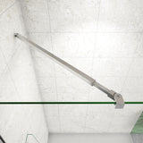 Box Doccia Walk In Parete Fissa 80-120cm + Paretina Mobile 30/40 cm Vetro Temperato 8 mm Anticalcare 2 Ripiani Mensole Barra Stabilizzatrice 73-120cm - Consegna gratuita