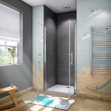 Aica 195cm Box Doccia Per Nicchia Doppia porta battente-Saloon In Vetro 6mm Temperato Trasparente Anticalcare - Consegna gratuita