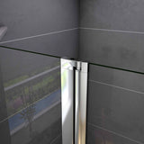 Aica 195 cm Box Doccia Angolare Doppie Porte Apertura Battente Vetro Temperato 6 mm Trasparente Anticalcare Con Barre Stabilizzatrici - Consegna gratuita