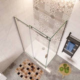 Aica 195cm Box Doccia Angolare Porta Scorrevole Ingresso Laterale Vetro 8mm Temperato Anticalcare Trasparente Telaio Cromato Lucido - Consegna gratuita