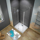 Aica Box Doccia Angolare Porta Pieghevole A Libro Vetro 6 mm Temperato Anticalcare Con Barra Stabilizzatrice Alta 185cm - Consegna gratuita