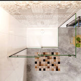 Aica 195cm Box Doccia Angolare Porta Scorrevole Ingresso Laterale Vetro 8mm Temperato Anticalcare Trasparente Telaio Cromato Lucido - Consegna gratuita