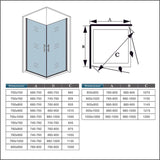 Aica 195 cm Box Doccia Angolare Due Porte a Battente Rotazione Di 180 Gradi Vetro Temperato 6 mm Anticalcare Trasparente varie dimensioni - Consegna gratuita