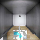 Aica 195cm Box Doccia Per Nicchia Doppia porta battente-Saloon In Vetro 6mm Temperato Trasparente Anticalcare - Consegna gratuita