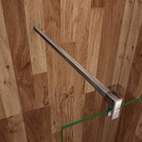 Aica Parete Per Doccia Walk In Alta 200cm Vetro Temperato Anti-frantumi Anticalcare 8mm Striscia Opaca Barra Stabilizzatrice Tagliabile 90 cm - Consegna gratuita