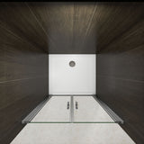 Aica 195cm Porta Doccia Per Nicchia Doppie Ante Battenti Saloon In Vetro 6mm Temperato Trasparente Anticalcare - Consegna gratuita