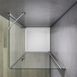 Aica Box Doccia Angolare Porta Battente Vetro 6 mm Temperato Anticalcare con Barra Stabilizzatrice da 45 cm Alto 187cm - Consegna gratuita