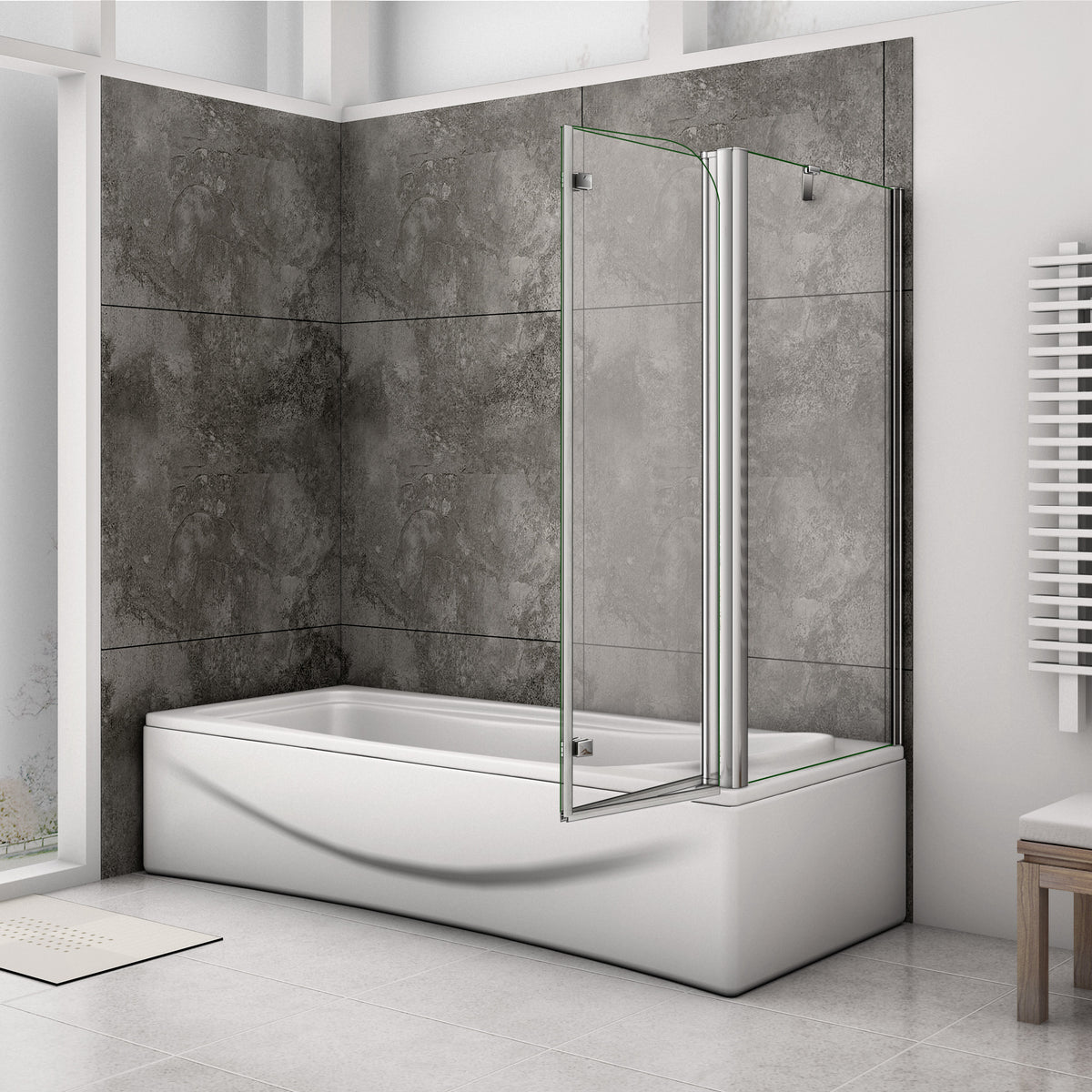 Sopravasca In Vetro Temperato 6mm - Anta Apribile 180° Con Trattamento Anticalcare - Foto 7