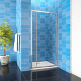 Aica 185 cm Box Doccia per Nicchia Porta a Soffietto Vetro Temperato 5 mm Trasparente Profili Cromati Lucidi - Consegna gratuita