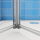 Aica 185 cm Box Doccia per Nicchia Porta a Soffietto Vetro Temperato 5 mm Trasparente Profili Cromati Lucidi - Consegna gratuita