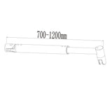 Aica Doccia Walk In 200cm Parete Fissa in Vetro Anti-frantumi Anticalcare da 8 mm Striscia Opaca Centrale Barra Stabilizzatrice Nero Opaco - Consegna gratuita