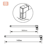 Aica Box Doccia Parete Doccia Walk In Alta 195cm Vetro Temperato Trasparente Anticalcare 6mm Easyclean Con Barra Stabilizzatrice - Consegna gratuita