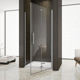 Aica 195 cm Porta Doccia Per Nicchia Battente e Pieghevole a Libro In Vetro Temperato Trasparente Anticalcare Da 6 mm - Consegna gratuita