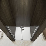 Aica 195 cm Porta Doccia Per Nicchia Battente e Pieghevole a Libro In Vetro Temperato Trasparente Anticalcare Da 6 mm - Consegna gratuita