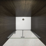 Aica 195 cm Porta Doccia Per Nicchia Battente e Pieghevole a Libro In Vetro Temperato Trasparente Anticalcare Da 6 mm - Consegna gratuita