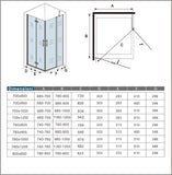 Aica 195 cm Box Doccia Angolare Porta Pieghevole + Porta Battente Vetro 6mm Anticalcare Trasparente Barra Stabilizzatrice Cromo Lucido - Consegna gratuita