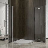 Aica 195 cm Box Doccia Semicircolare Due Porte Battenti Vetro temperato Trasparente Anticalcare 6mm Telaio Cromo Lucido varie dimensioni - Consegna gratuita
