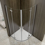 Aica 195 cm Box Doccia Semicircolare Due Porte Battenti Vetro temperato Trasparente Anticalcare 6mm Telaio Cromo Lucido varie dimensioni - Consegna gratuita