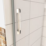 Aica 195 cm Porta Doccia Per Nicchia Anta Scorrevole in Vetro 8 mm Temperato Trasparente Anticalcare Rinforzata da Barra Stabilizzatrice - Consegna gratuita