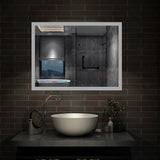 Specchio Per Trucco Da Parete A Parete Con Specchio A Led Per Il Bagno A Parete A Led Nuovo Pulsante,Bianco Freddo,Anti-Appannamento - Consegna gratuita