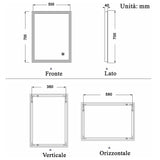Specchio Per Trucco Da Parete A Parete Con Specchio A Led Per Il Bagno A Parete A Led Nuovo Pulsante,Bianco Freddo,Anti-Appannamento - Consegna gratuita