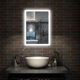 Specchio Per Trucco Da Parete A Parete Con Specchio A Led Per Il Bagno A Parete A Led Nuovo Pulsante,Bianco Freddo,Anti-Appannamento 50x70x4cm - Consegna gratuita